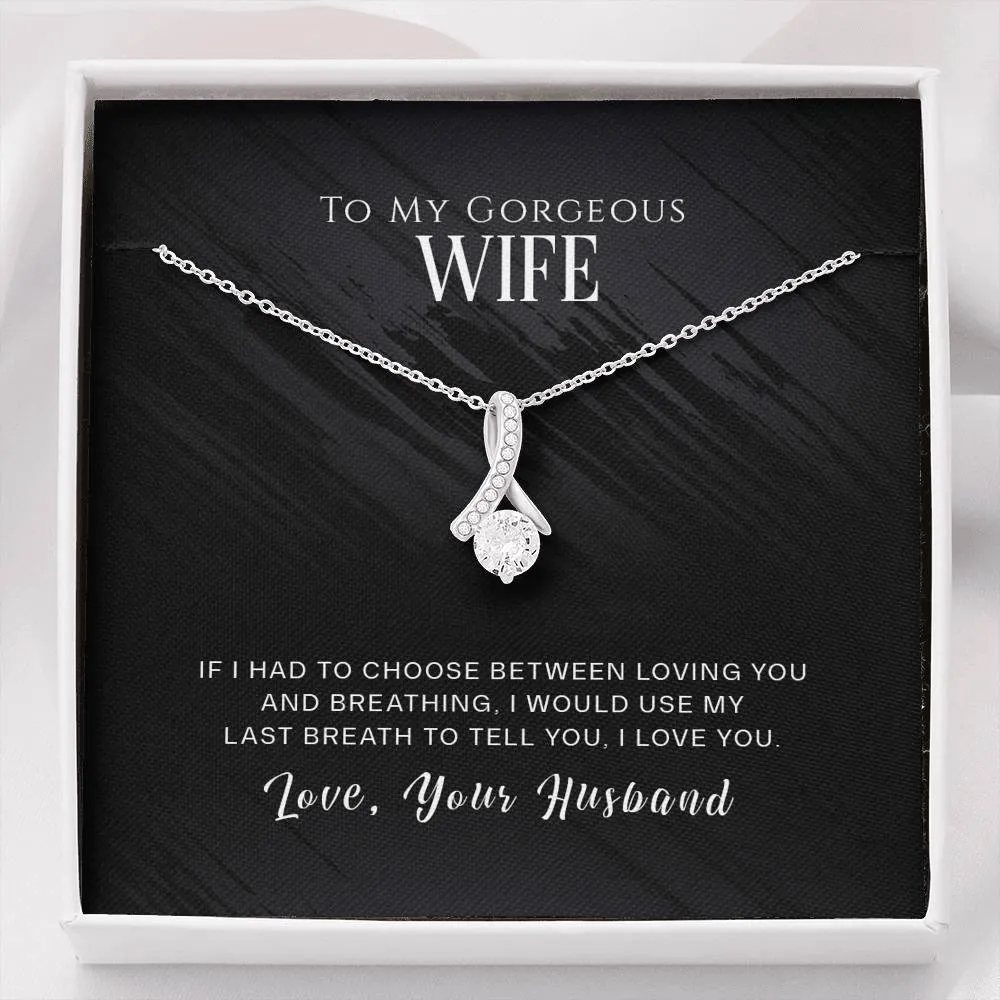 I choose loving you-Alluring Beauty Solitaire Necklace for Wife  no