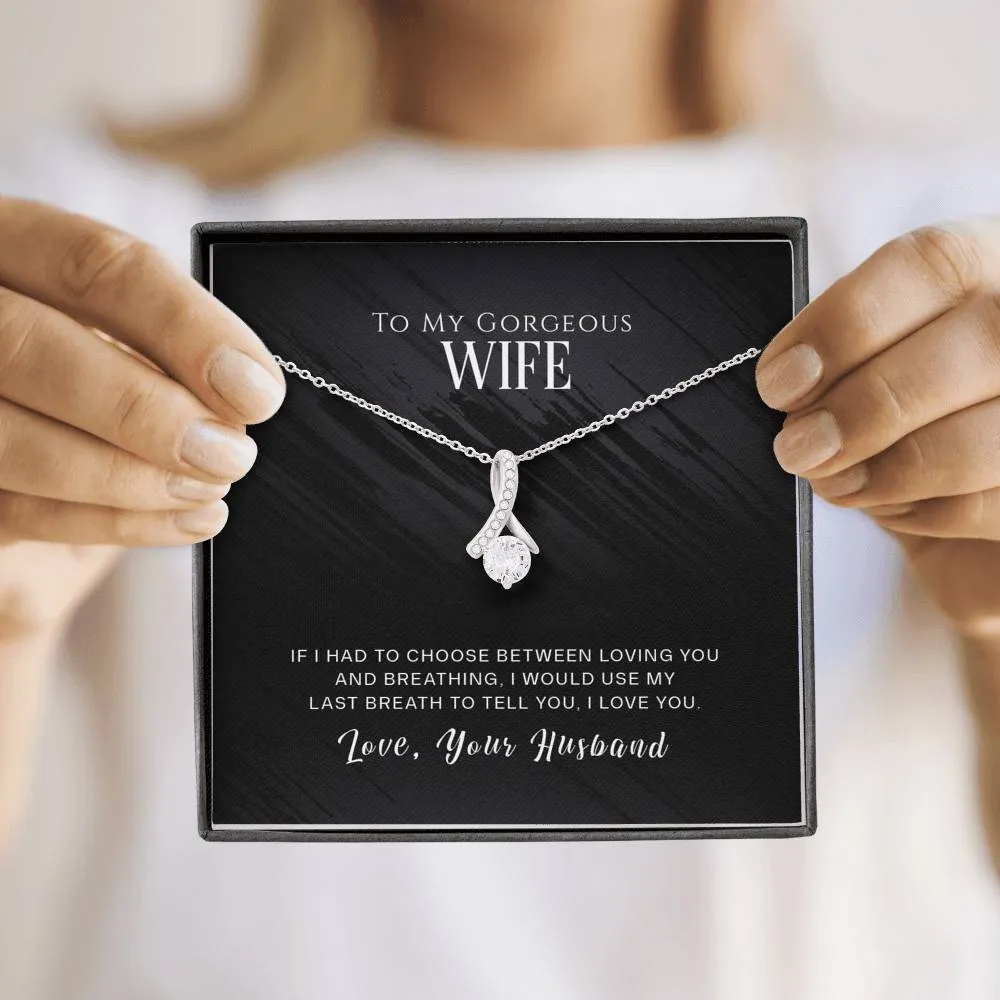 I choose loving you-Alluring Beauty Solitaire Necklace for Wife  no