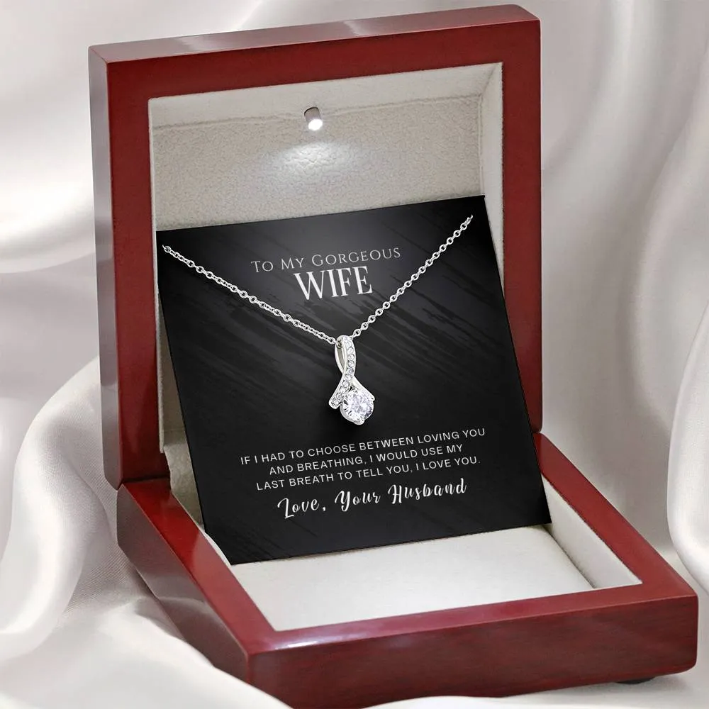 I choose loving you-Alluring Beauty Solitaire Necklace for Wife  no