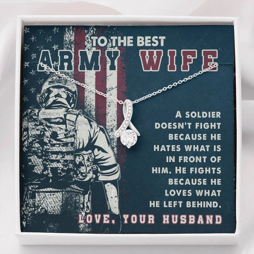 I fight for you-Alluring Beauty Solitaire Necklace for Army Wife