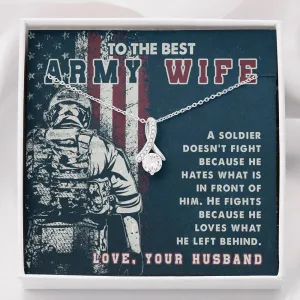 I fight for you-Alluring Beauty Solitaire Necklace for Army Wife