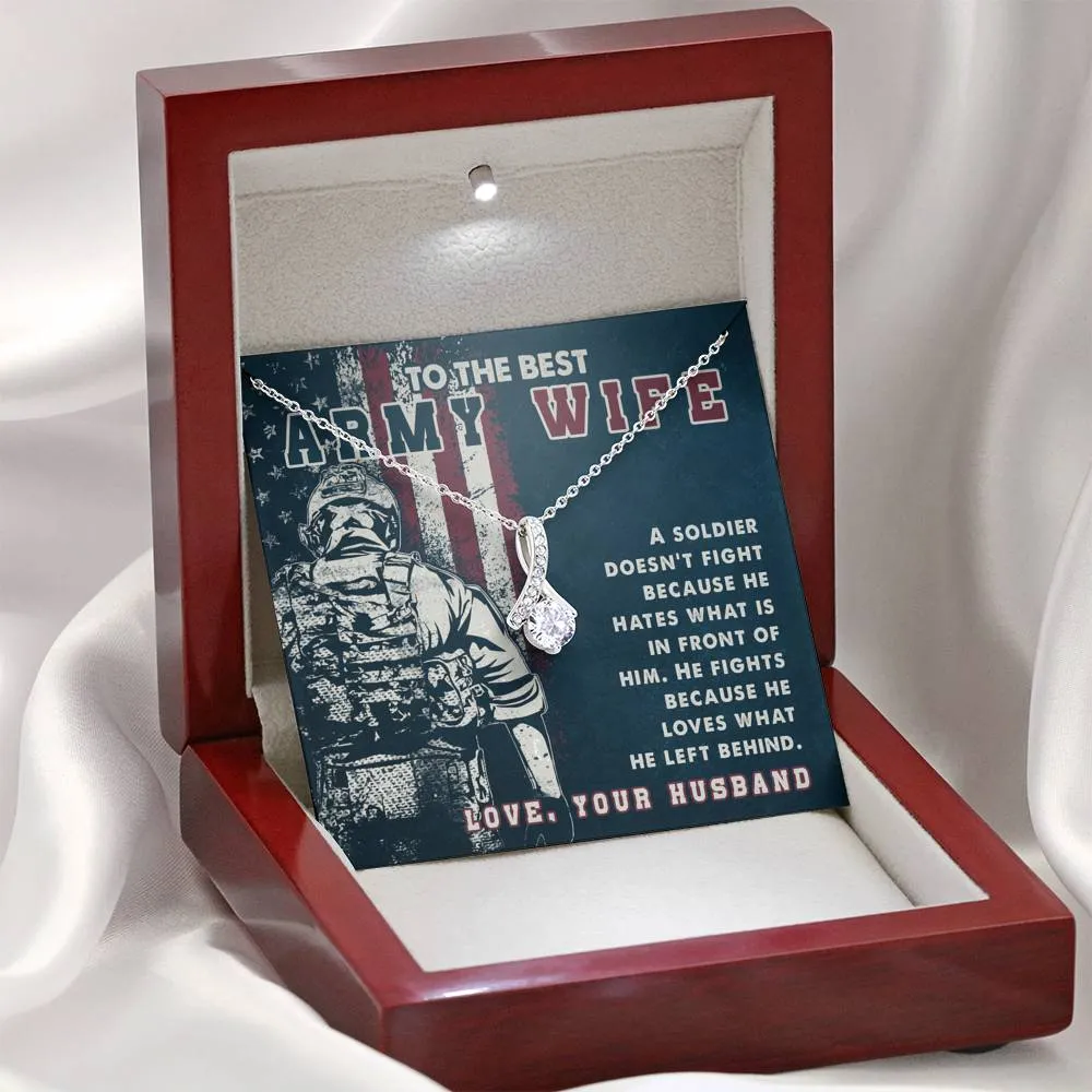 I fight for you-Alluring Beauty Solitaire Necklace for Army Wife