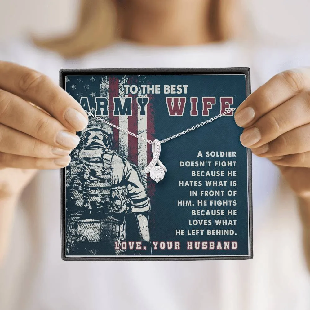 I fight for you-Alluring Beauty Solitaire Necklace for Army Wife