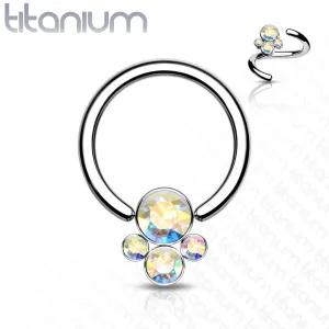 Implant Titanium CZ Pet Paw Captive Rings Ear Cartilage Nose Septum Ring