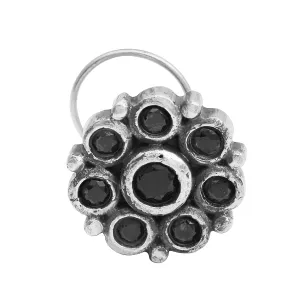 Indian Traditional Nose Pin Vintage Oxidized Nose Pin 925 Solid Silver Plated Nose Pin