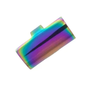 Iridescent Sterling Silver Rectangle Shied Ring