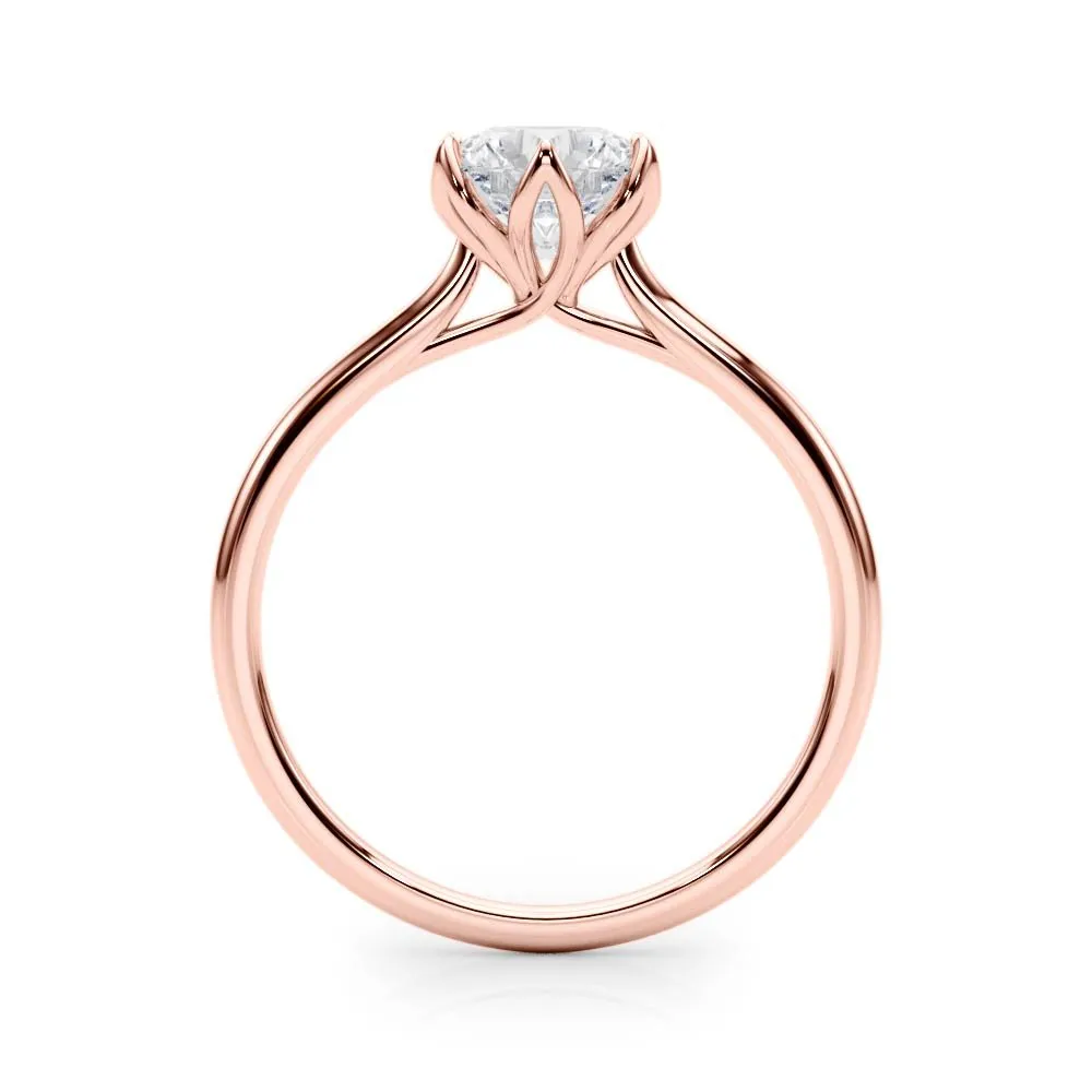 Irvine Round Petal Prongs Engagement Ring