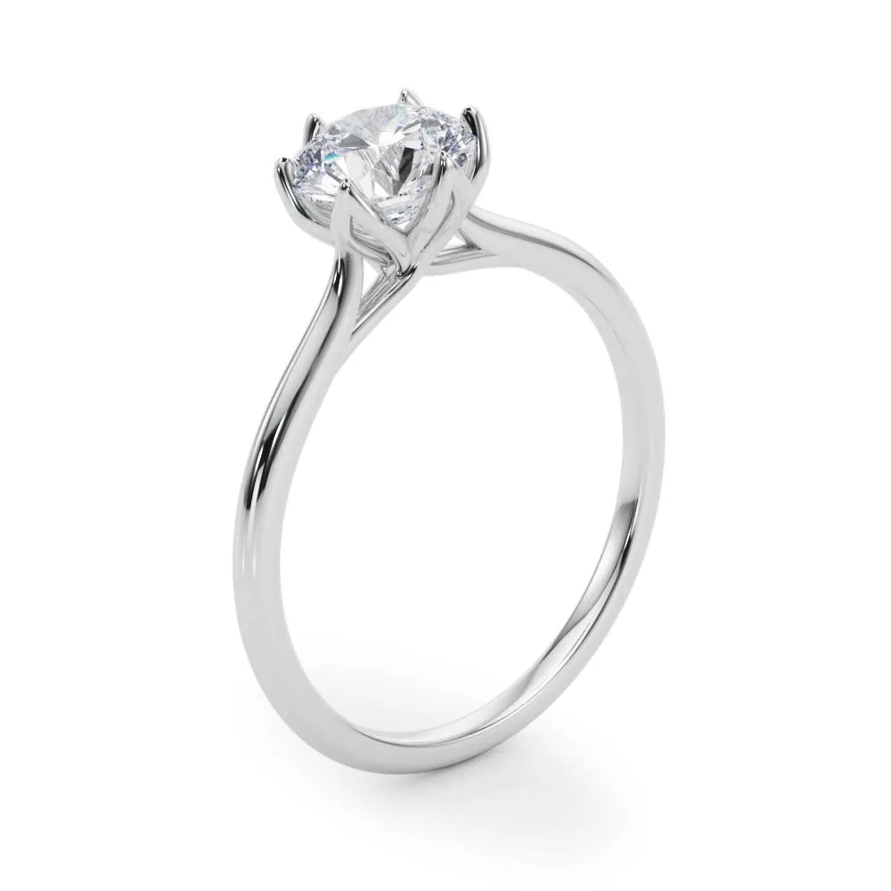 Irvine Round Petal Prongs Engagement Ring