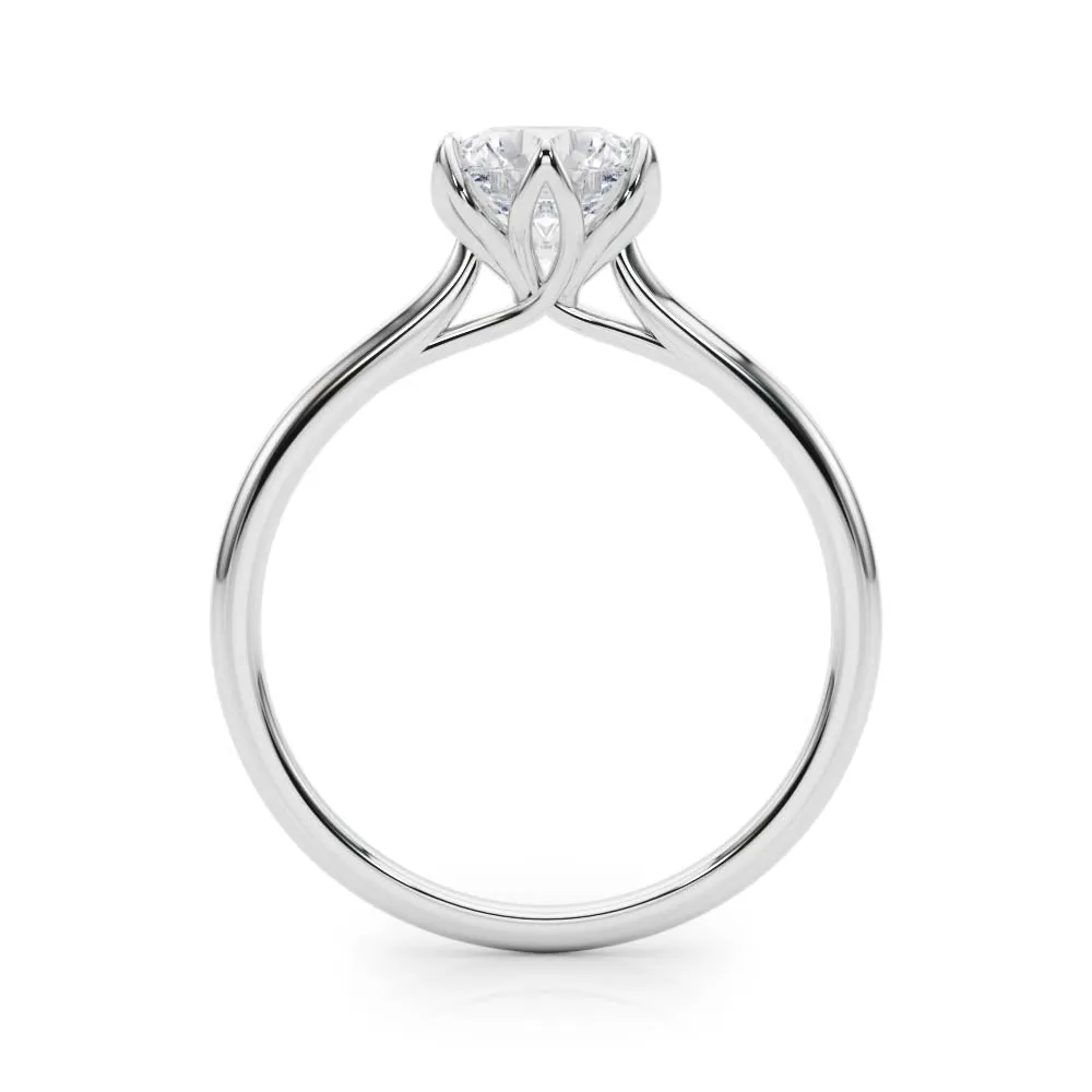 Irvine Round Petal Prongs Engagement Ring