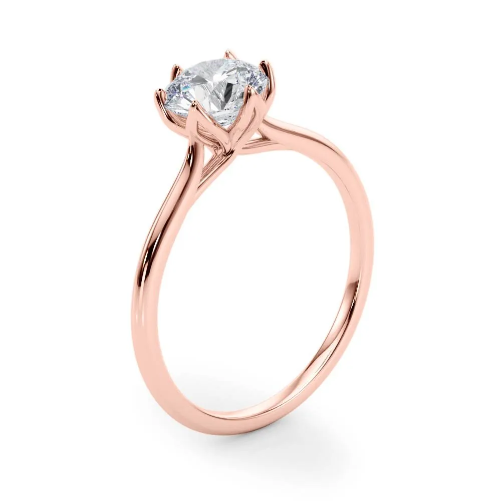 Irvine Round Petal Prongs Engagement Ring