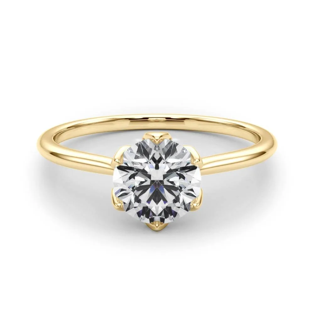Irvine Round Petal Prongs Engagement Ring