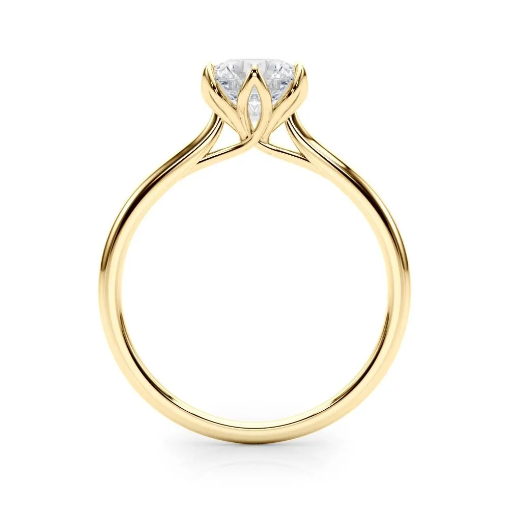 Irvine Round Petal Prongs Engagement Ring
