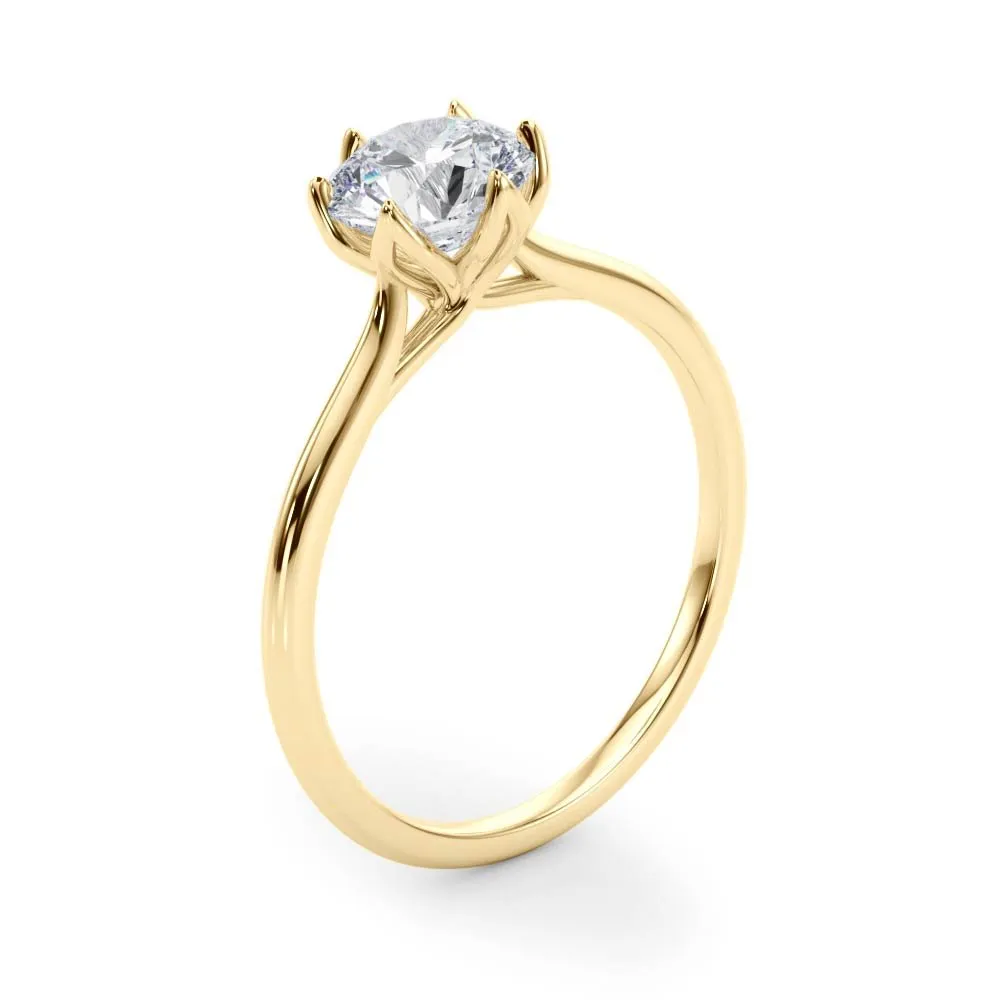Irvine Round Petal Prongs Engagement Ring