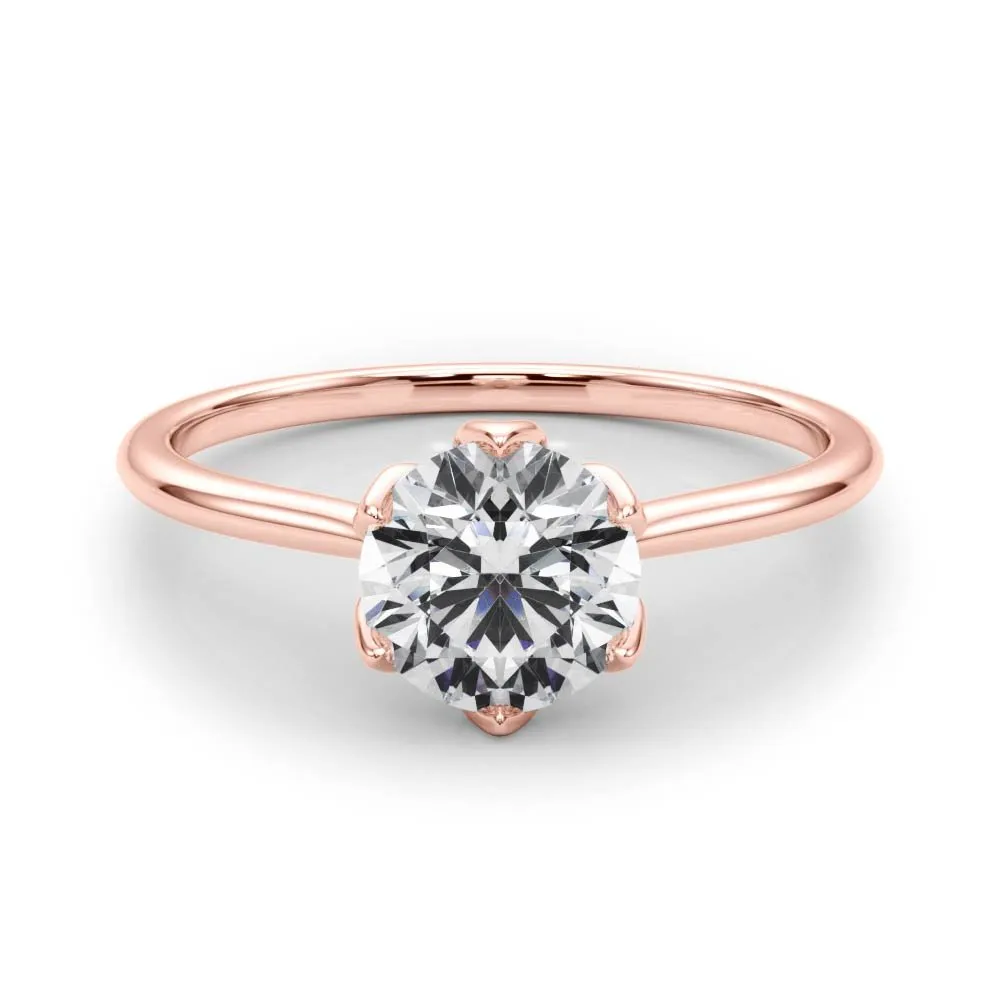 Irvine Round Petal Prongs Engagement Ring