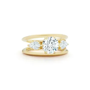 Jade Trau Sadie Three Stone Ring - Semi Mount