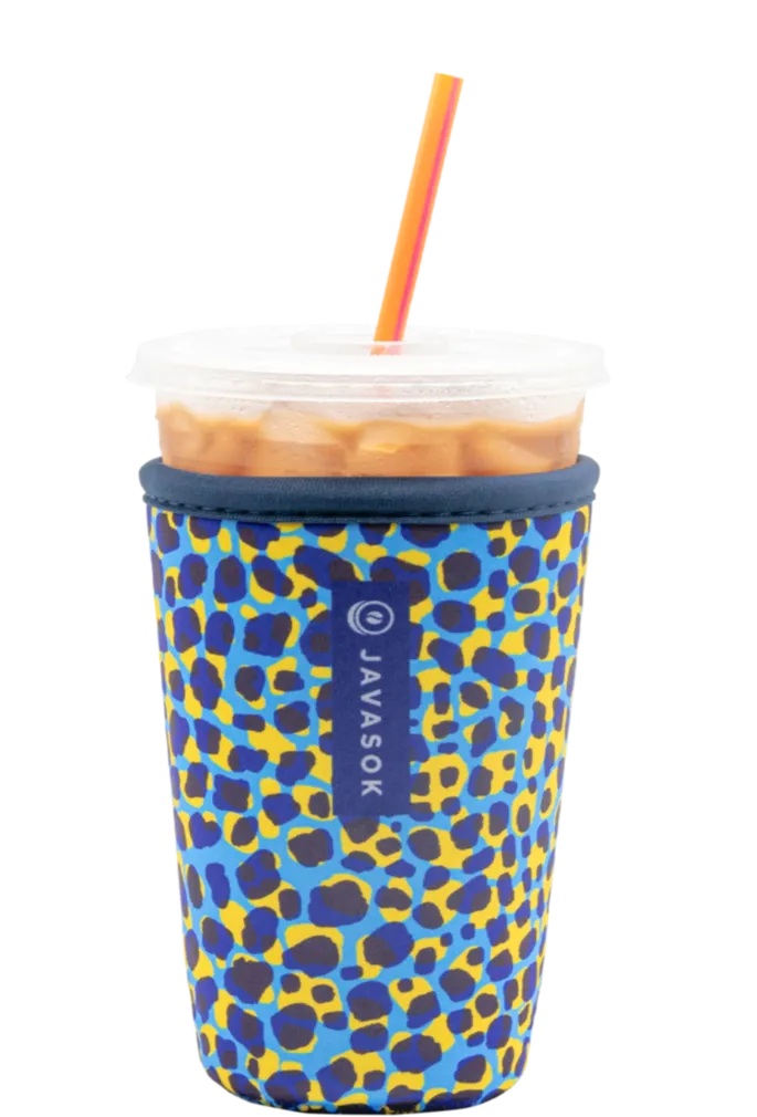 JavaSok - Medium in Bold Blue Leopard