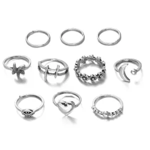 Jewellery -  Bohemian Vintage Midi Knuckle Rings Set