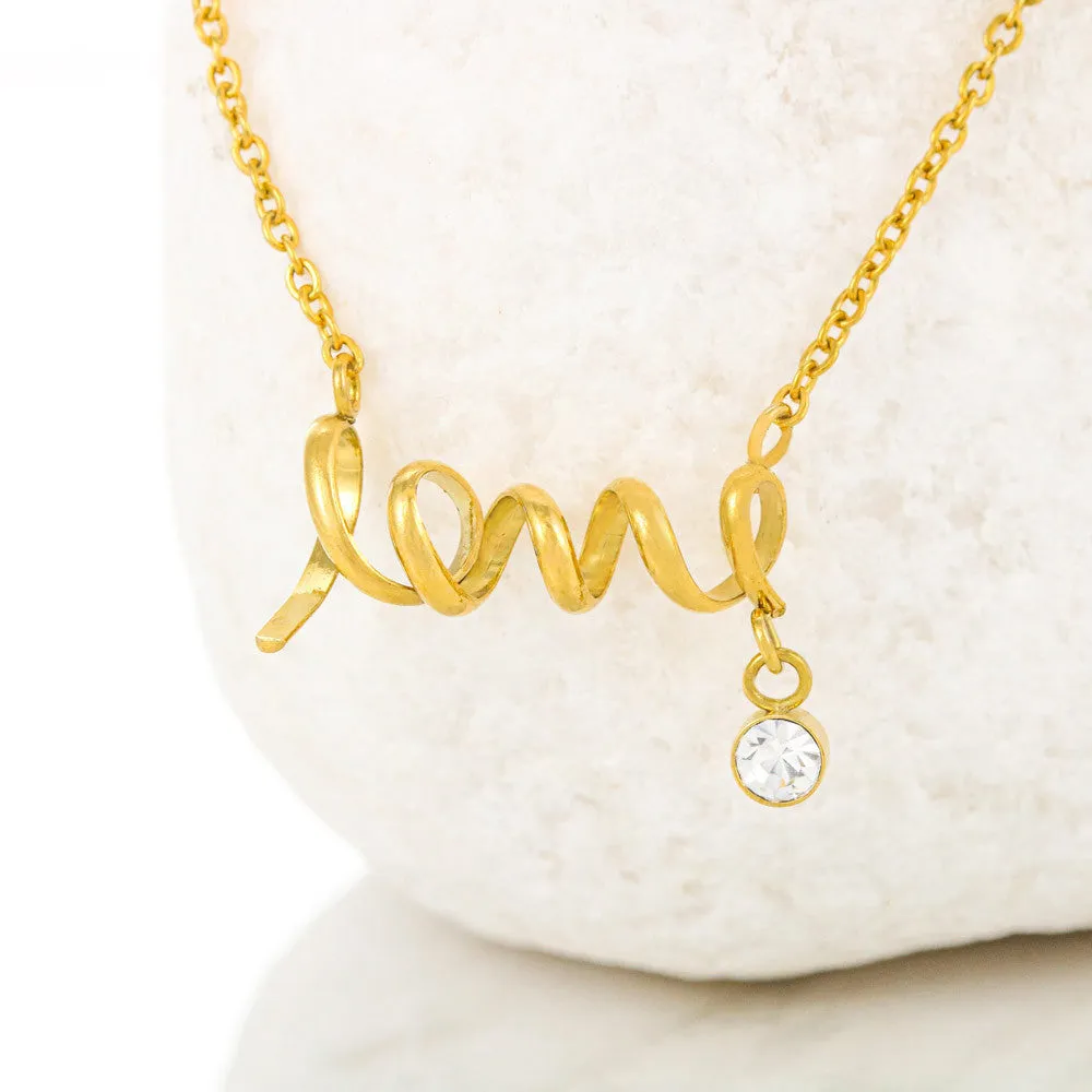 Just Breathe-Scripted Love Necklace for Mother