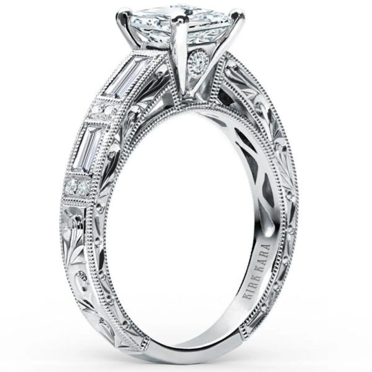 Kirk Kara "Charlotte" Baguette Cut Diamond Engagement Ring