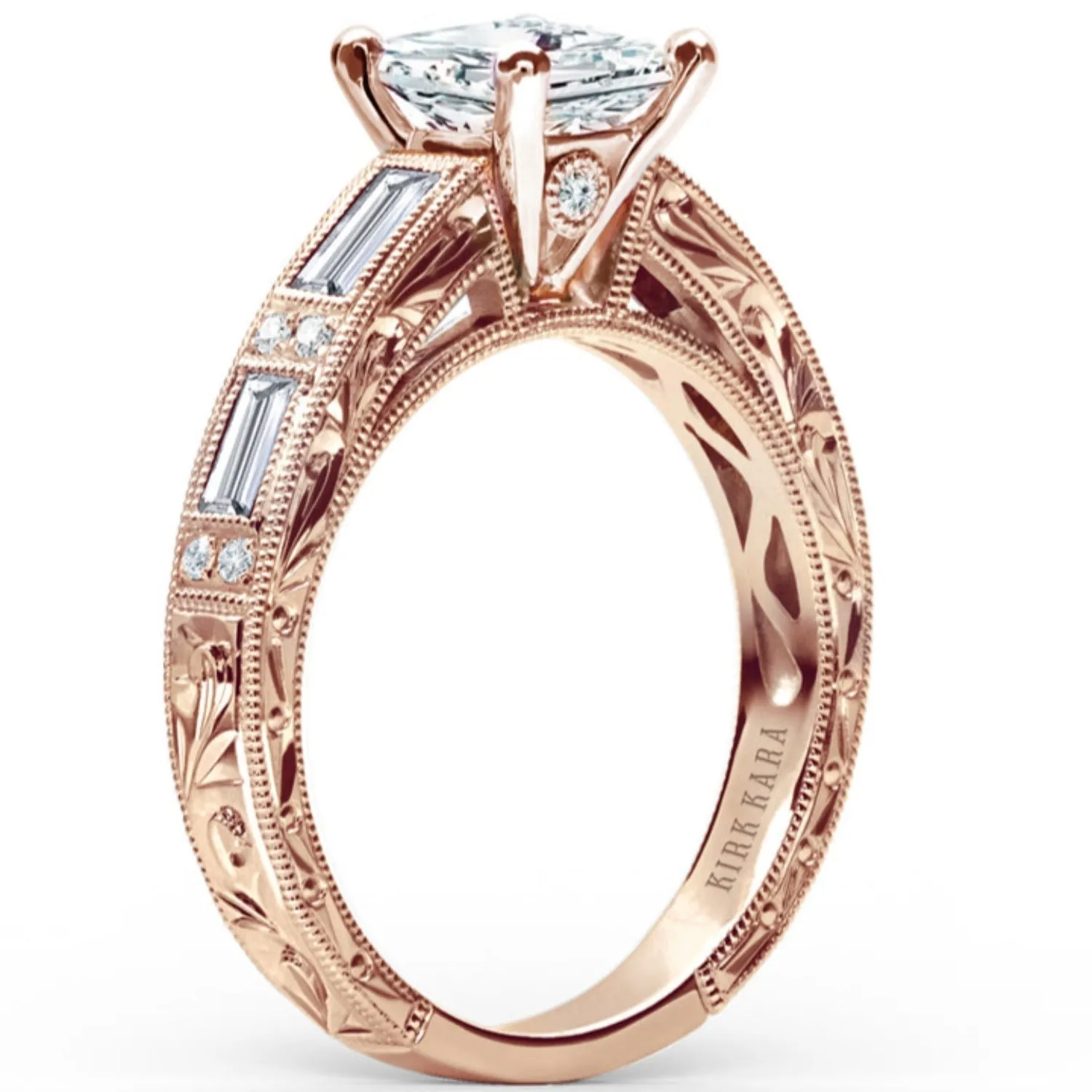 Kirk Kara "Charlotte" Baguette Cut Diamond Engagement Ring