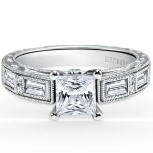 Kirk Kara "Charlotte" Baguette Cut Diamond Engagement Ring