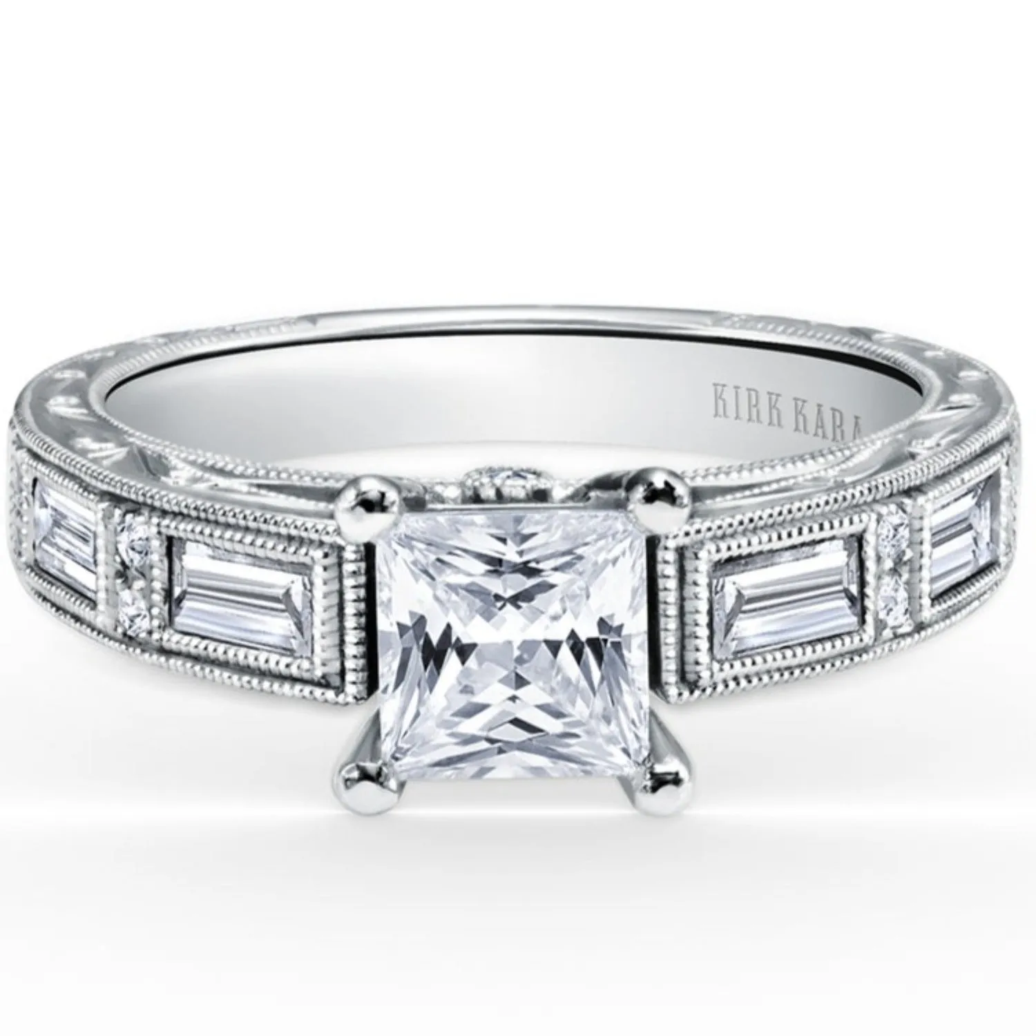 Kirk Kara "Charlotte" Baguette Cut Diamond Engagement Ring