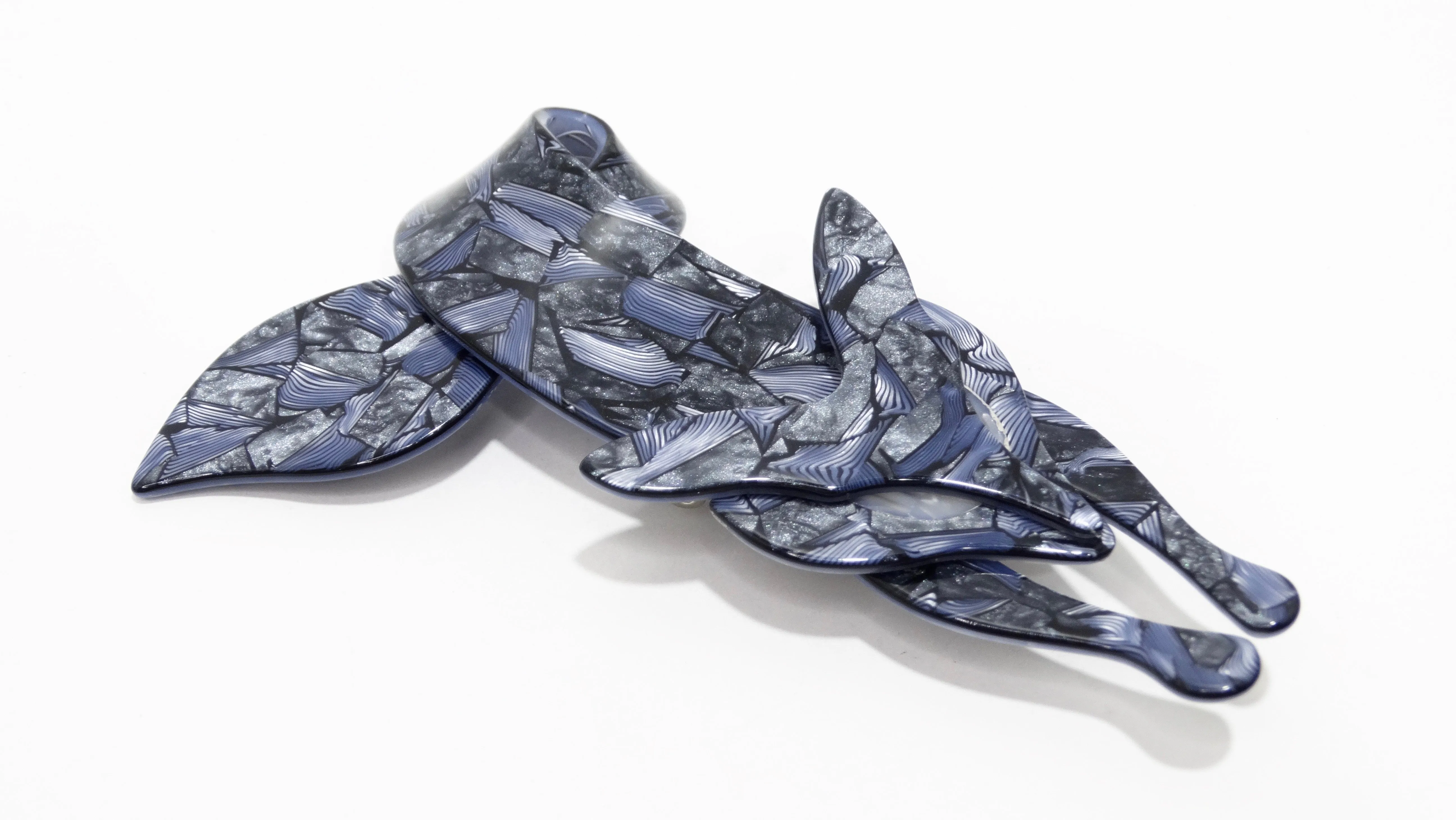 Lea Stein Blue Mosaic Brooch