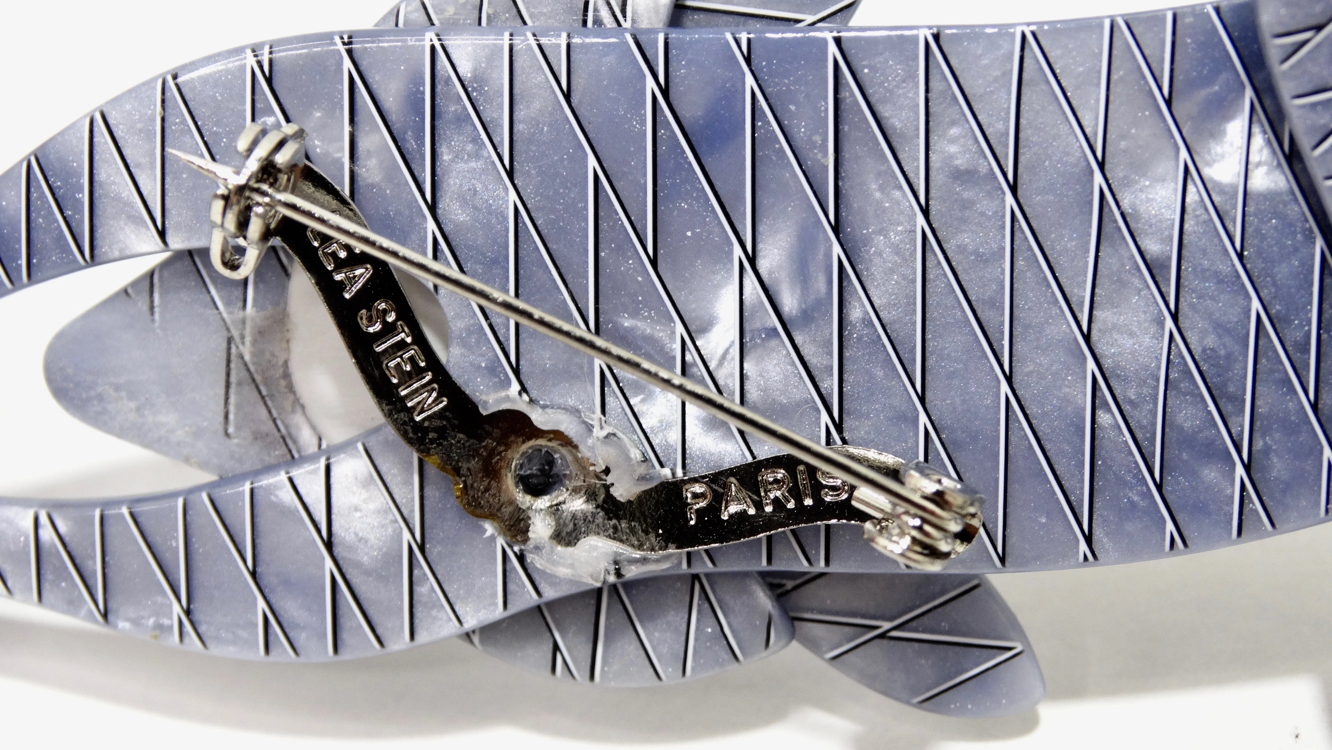 Lea Stein Blue Mosaic Brooch