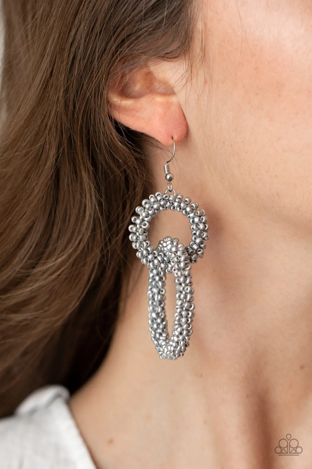 Luck BEAD a Lady - Silver Seed Bead Earrings