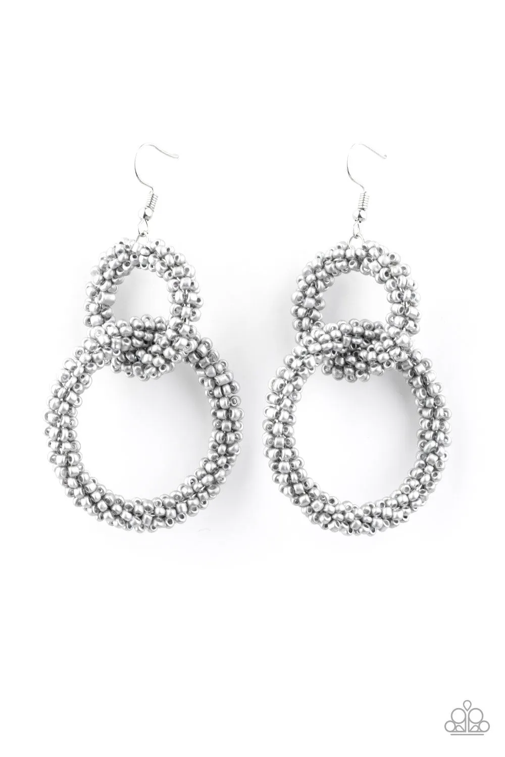 Luck BEAD a Lady - Silver Seed Bead Earrings