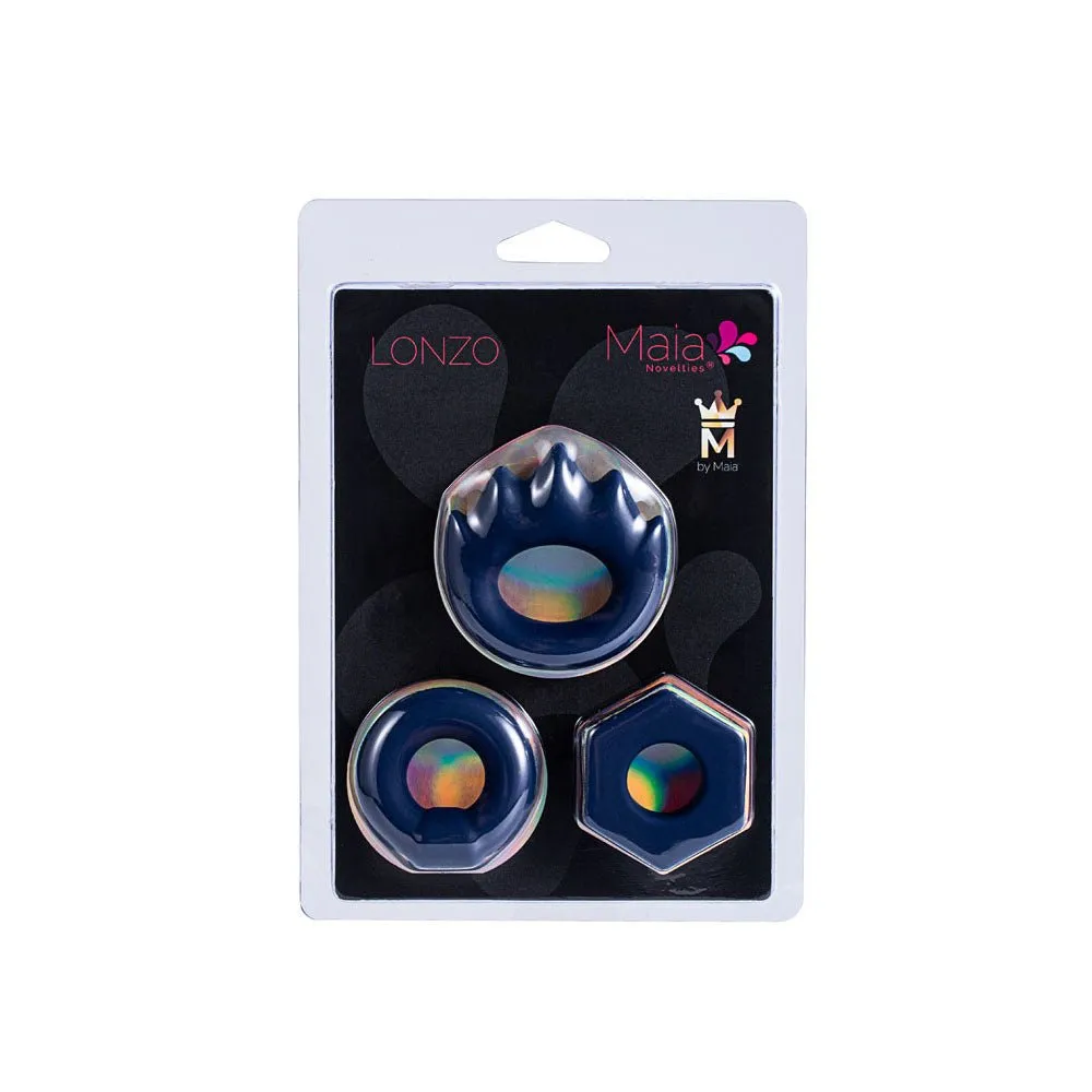 Maia Lonzo Silicone Cock Rings Set  - Blue