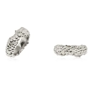 Mammatus 14k white gold wedding ring