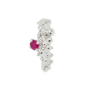 Mammatus Silver Ring with Ruby