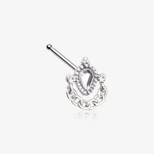 Mandala Ornate Sparkle Chain Dangle Nose Stud Ring