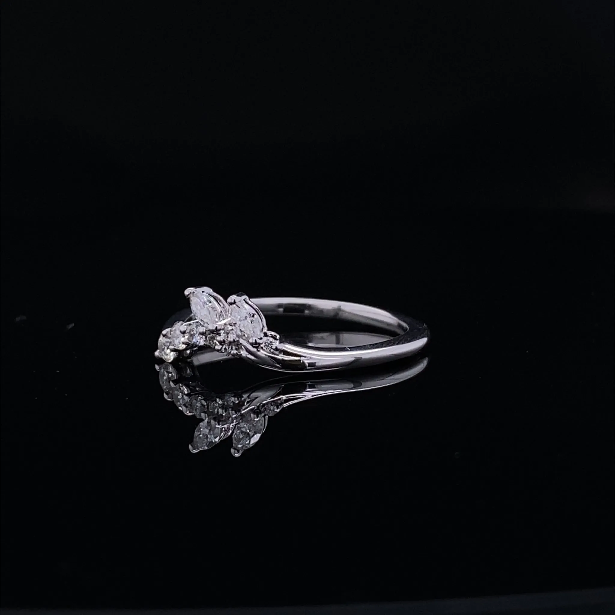 Marquise Leaves and Diamond Vine Wrap Ring