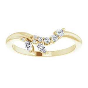Marquise Leaves and Diamond Vine Wrap Ring