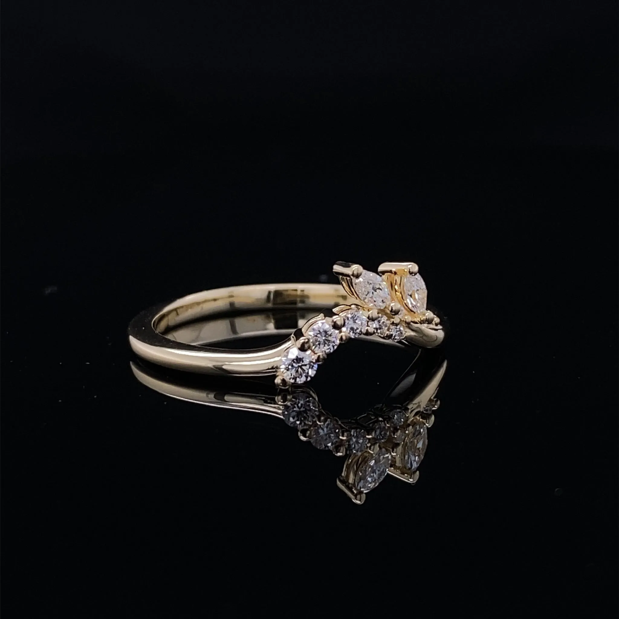 Marquise Leaves and Diamond Vine Wrap Ring