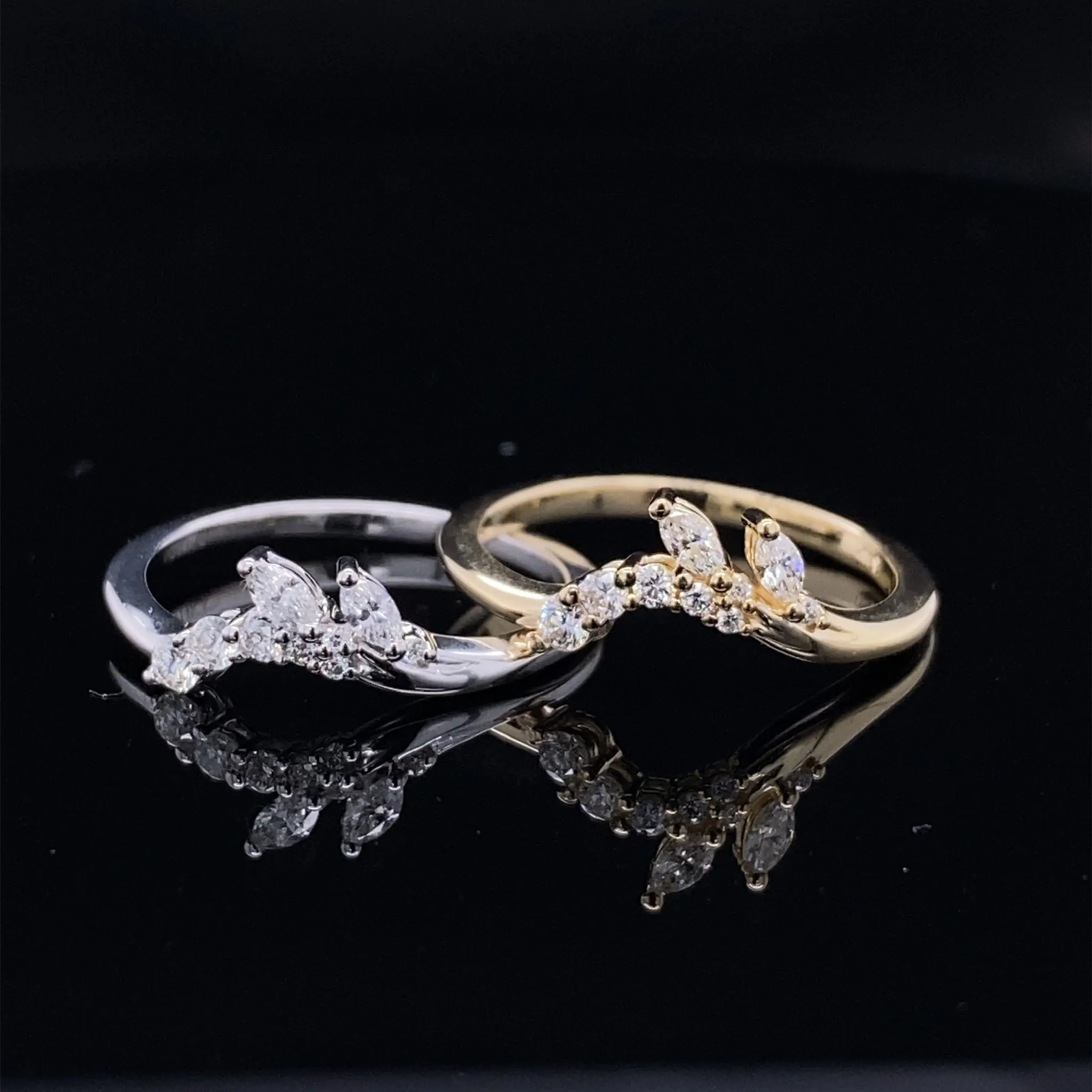 Marquise Leaves and Diamond Vine Wrap Ring