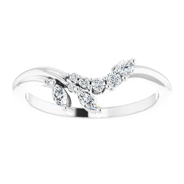 Marquise Leaves and Diamond Vine Wrap Ring