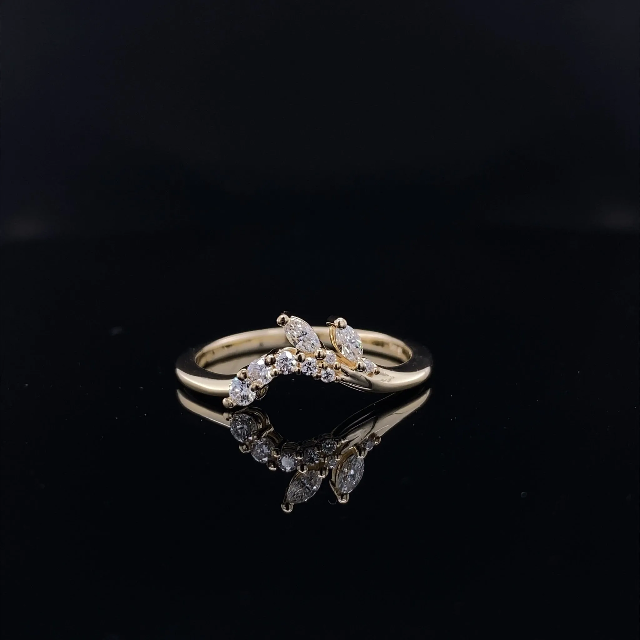 Marquise Leaves and Diamond Vine Wrap Ring