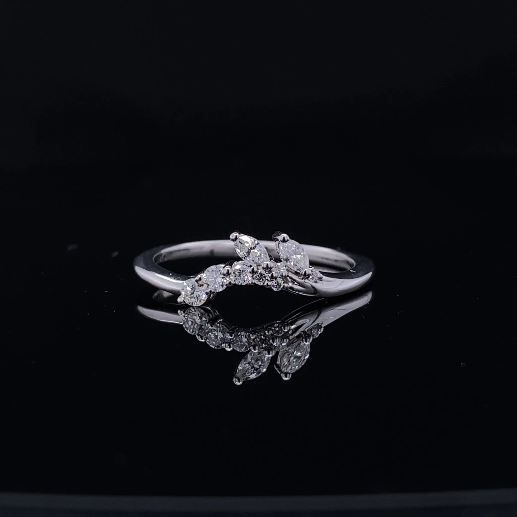 Marquise Leaves and Diamond Vine Wrap Ring