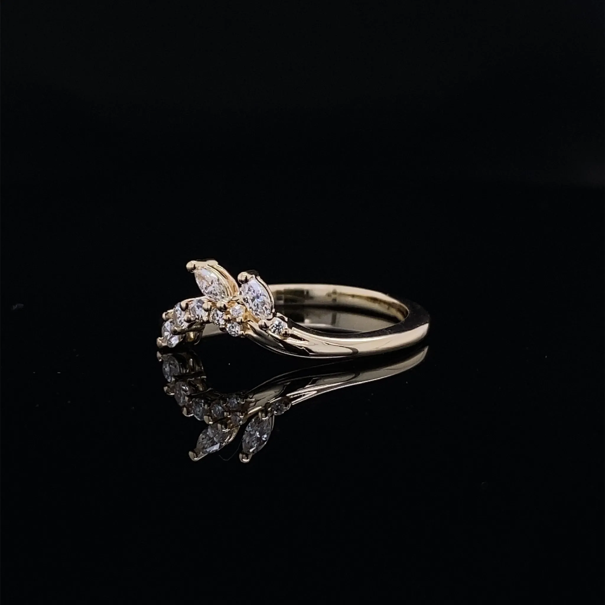 Marquise Leaves and Diamond Vine Wrap Ring