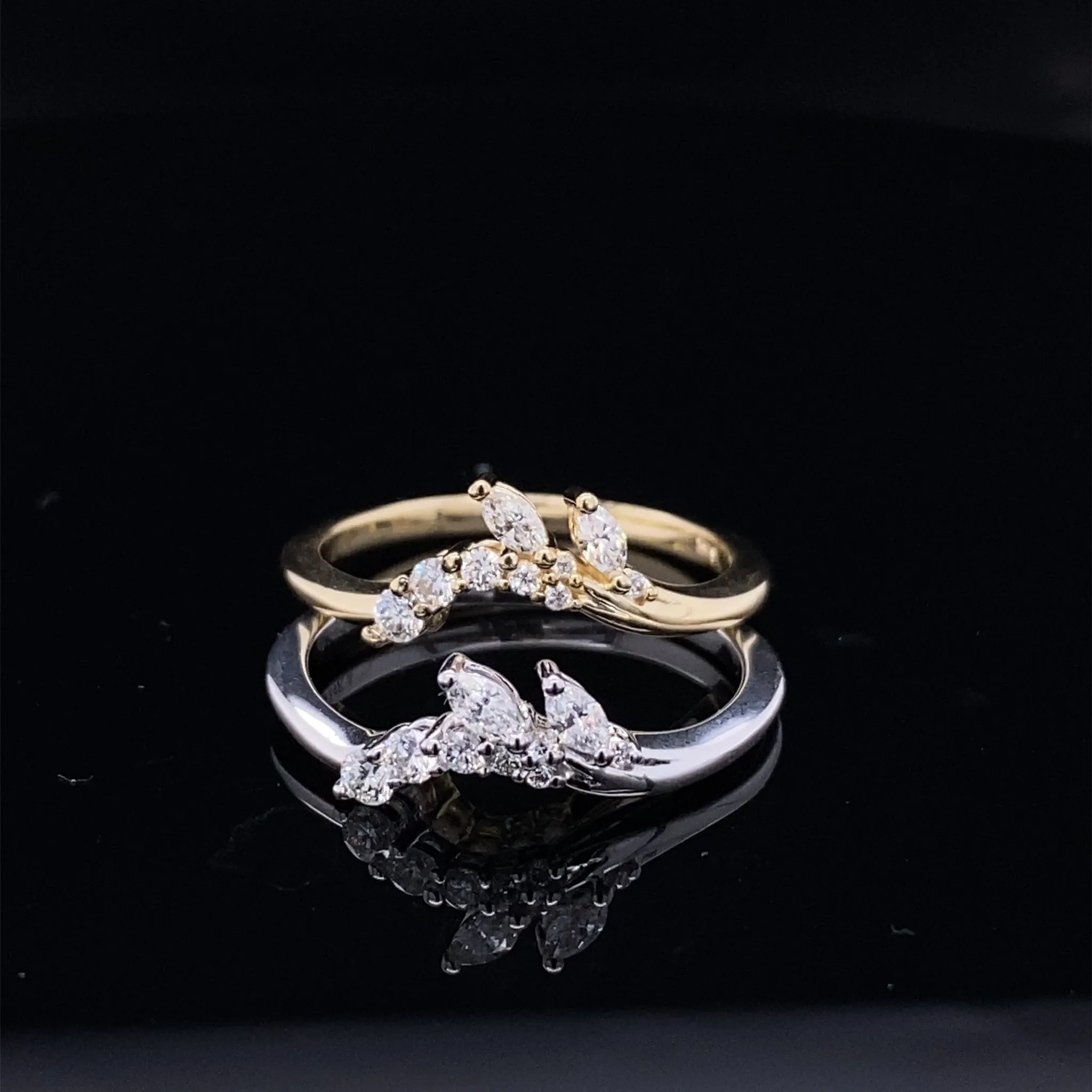 Marquise Leaves and Diamond Vine Wrap Ring