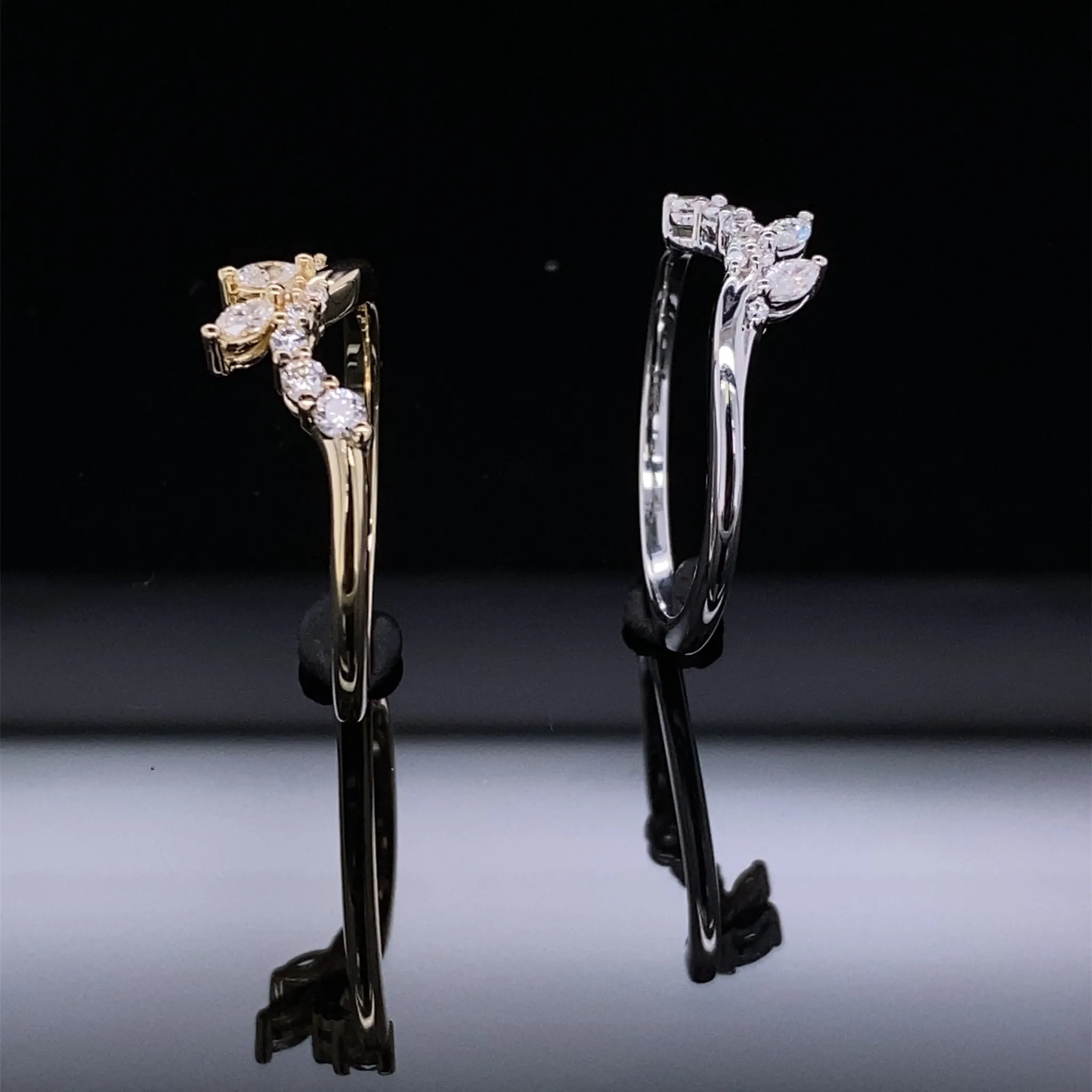 Marquise Leaves and Diamond Vine Wrap Ring