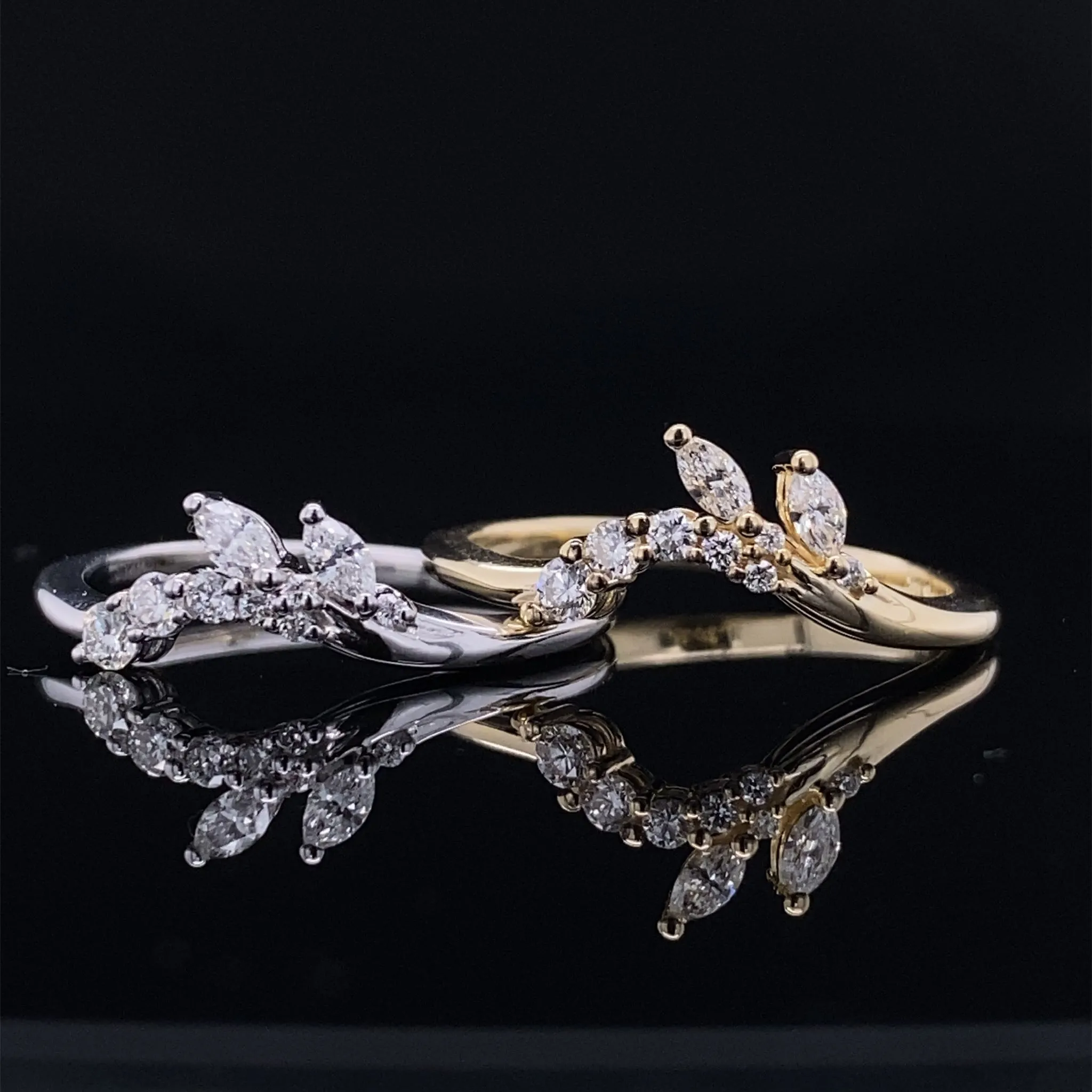 Marquise Leaves and Diamond Vine Wrap Ring