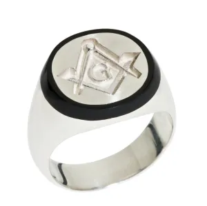Master Mason Ring, Modern Round Design