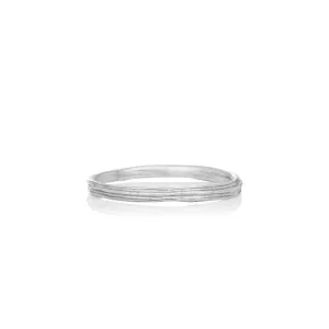 Men's solid white gold ring - WATERFALL