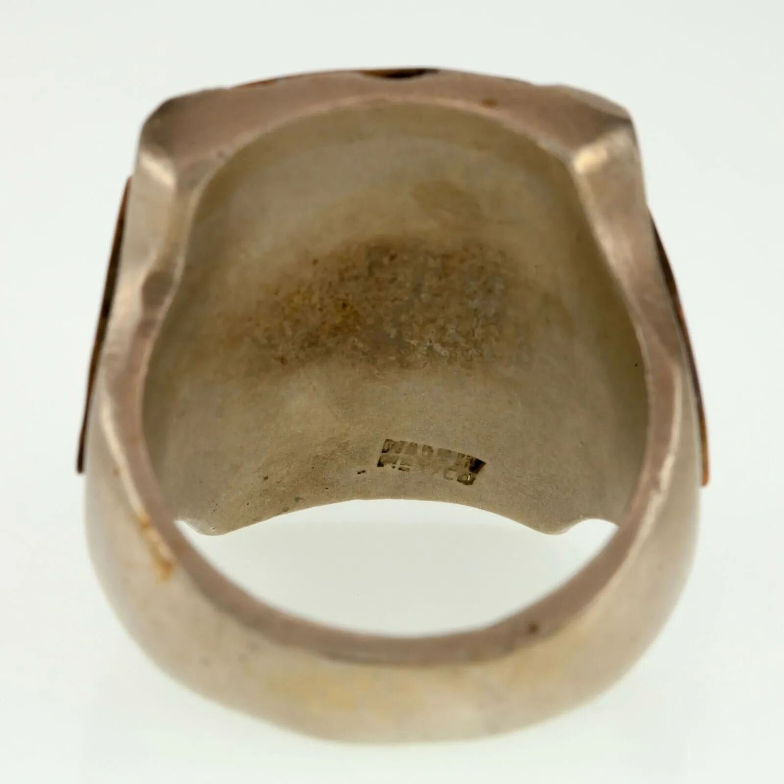 Mexican Biker Ring with Horses and Enamel Accents Size 11.5