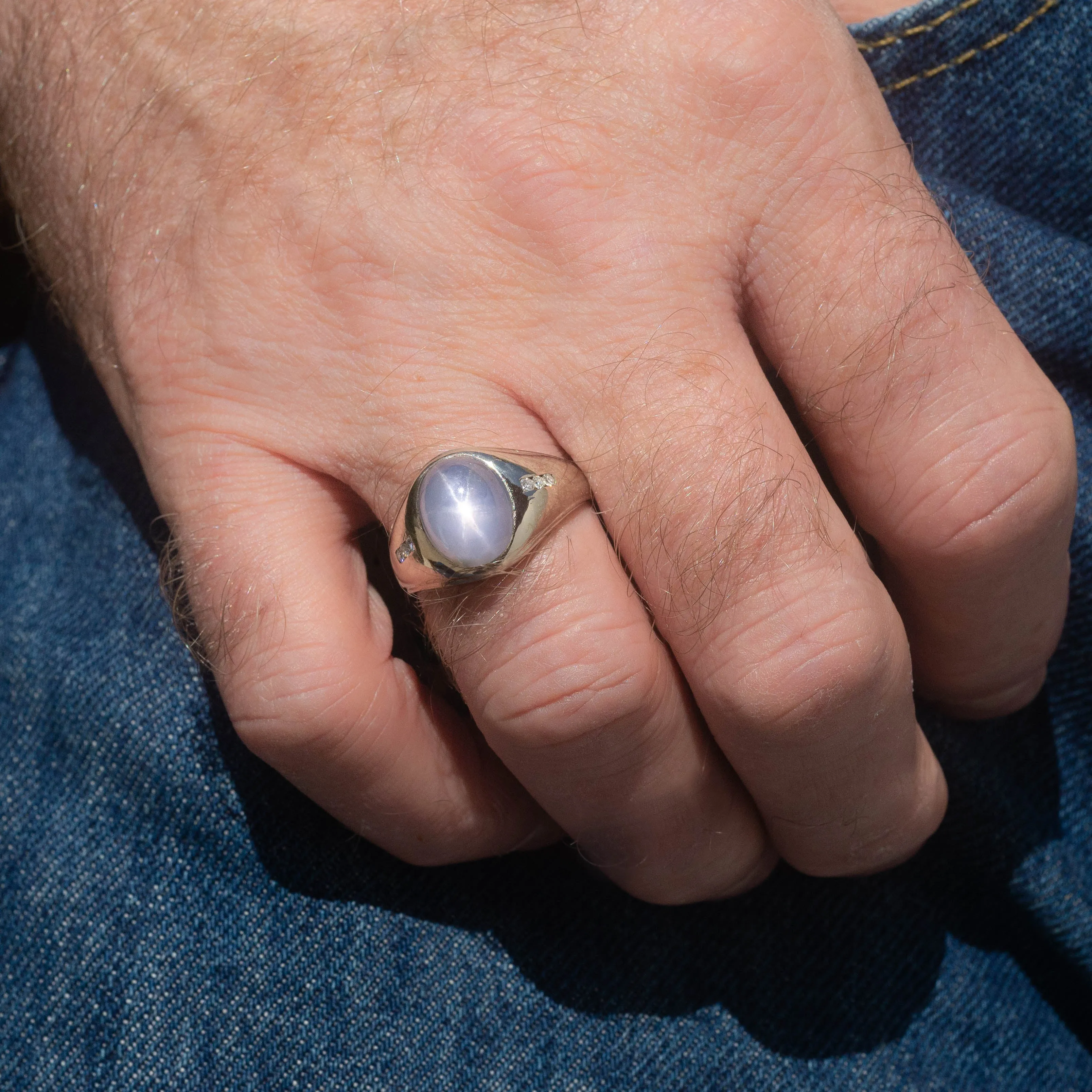 Midcentury Lavender 13 Carat Star Sapphire Ring