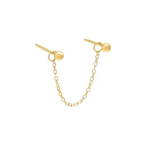 Mini Double Bead Chain Stud Earring